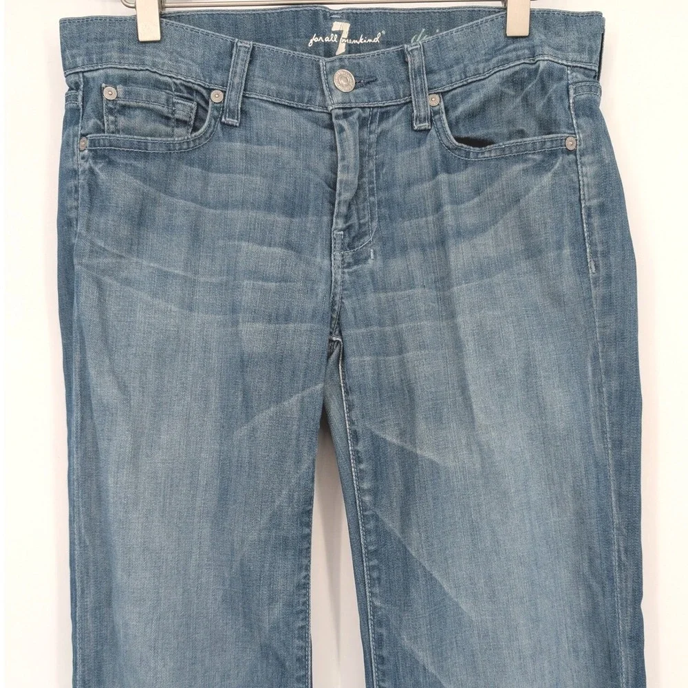 7 For All‎ Mankind Dojo Jeans 29 Blue Low Rise Flare Wide Leg Med Wash Y2K Indie